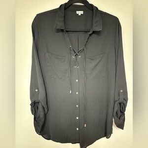 Kismet Black lace up blouse